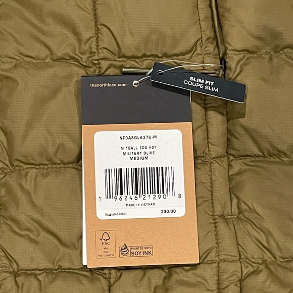 The North Face Thermoball 2.0 eco hoody Med. Slim fit, Military Olive - Picture 8 of 9